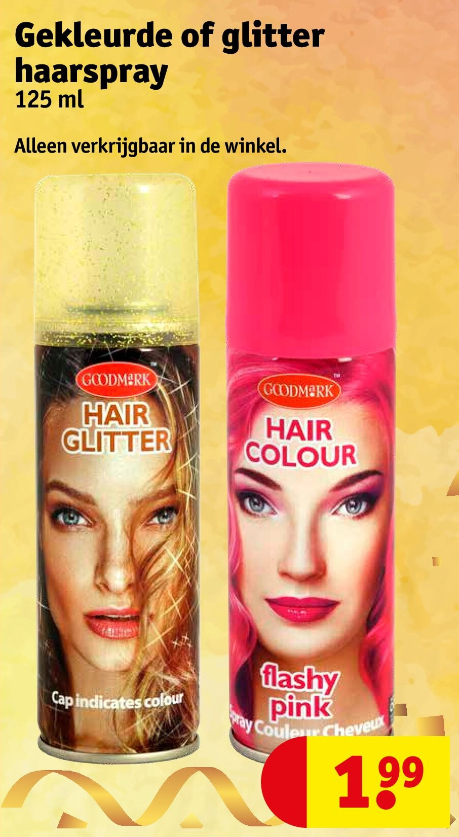 Gekleurde of glitter haarspray