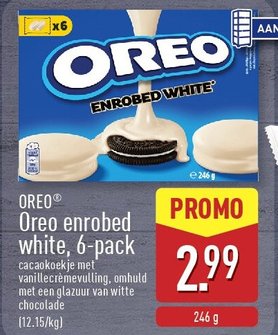 Oreo enrobed white, 6-pack
