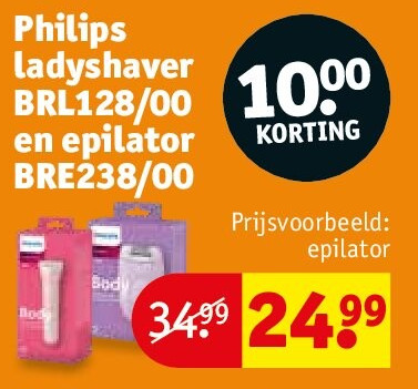 Philips ladyshaver BRL128/00 en epilator BRE238/00