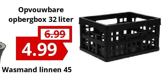 Opvouwbare opbergbox 32 liter