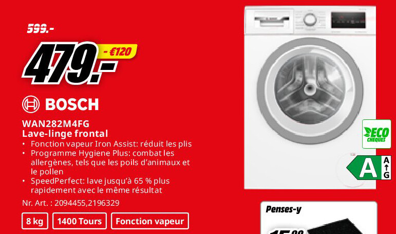 WAN282M4FG Lave-linge frontal