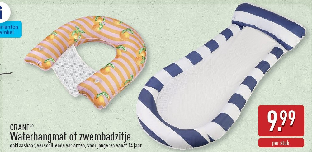 Waterhangmat of zwembadzitje