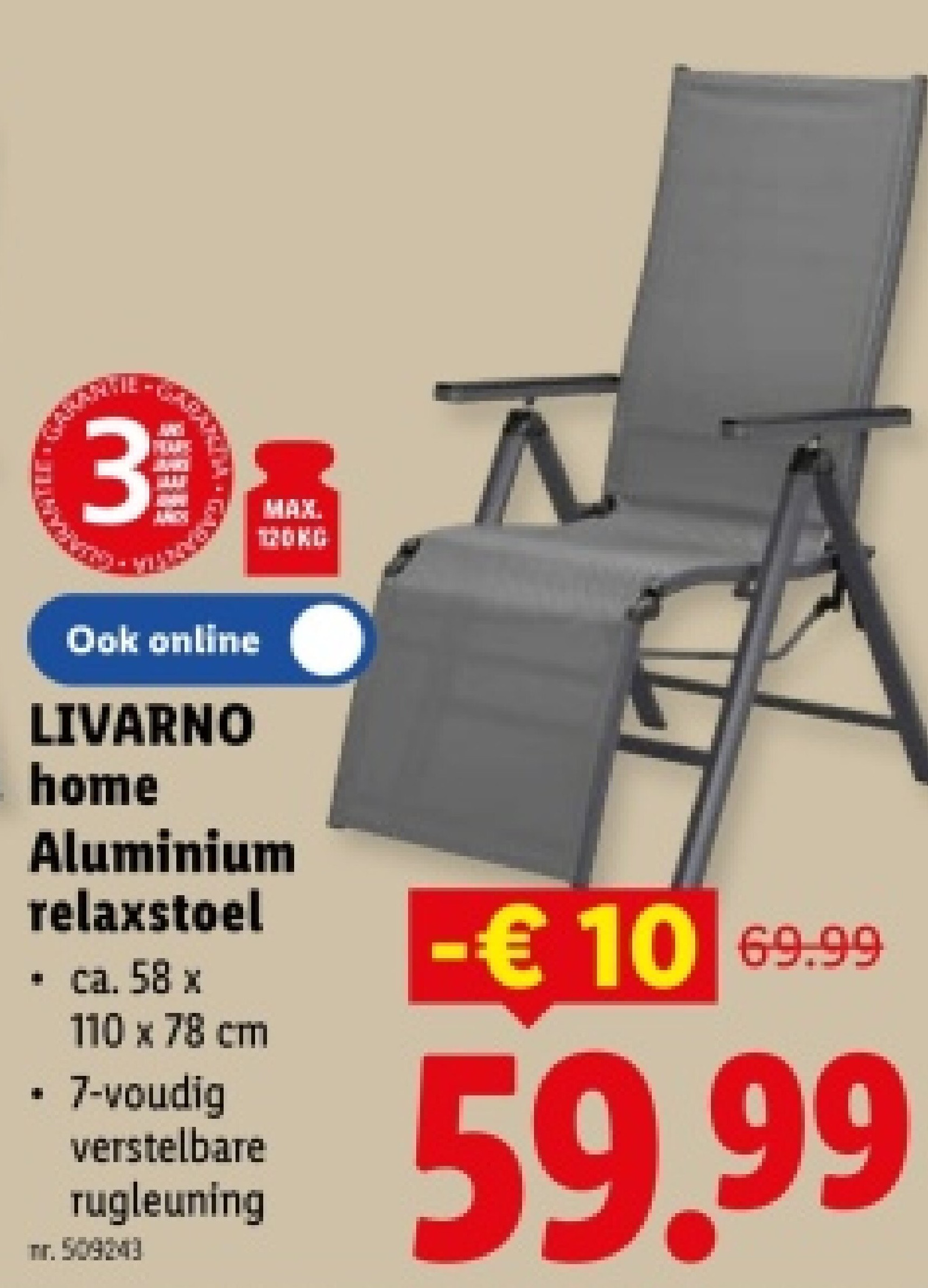 Aluminium relaxstoel