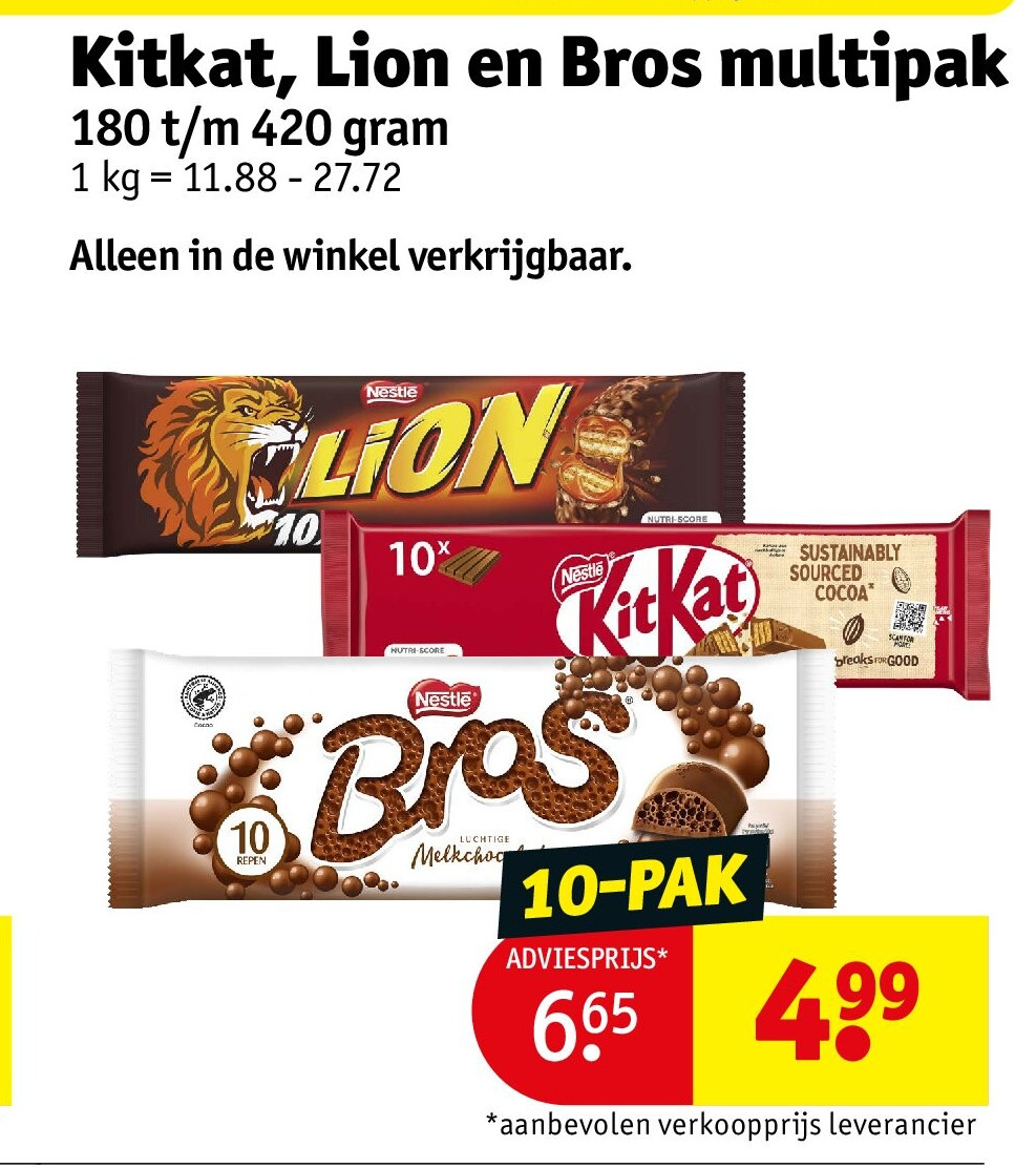 Kitkat, Lion en Bros multipak