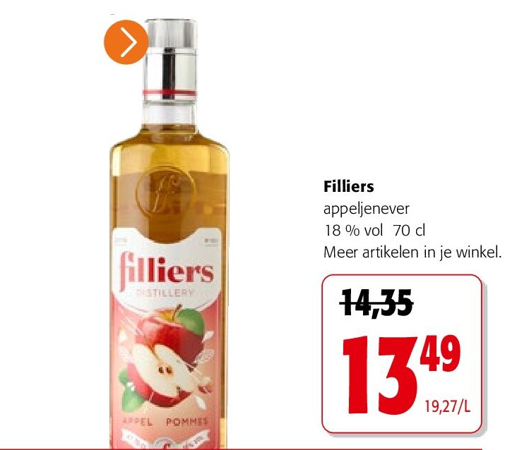 Filliers appeljenever 18 % vol 70 cl