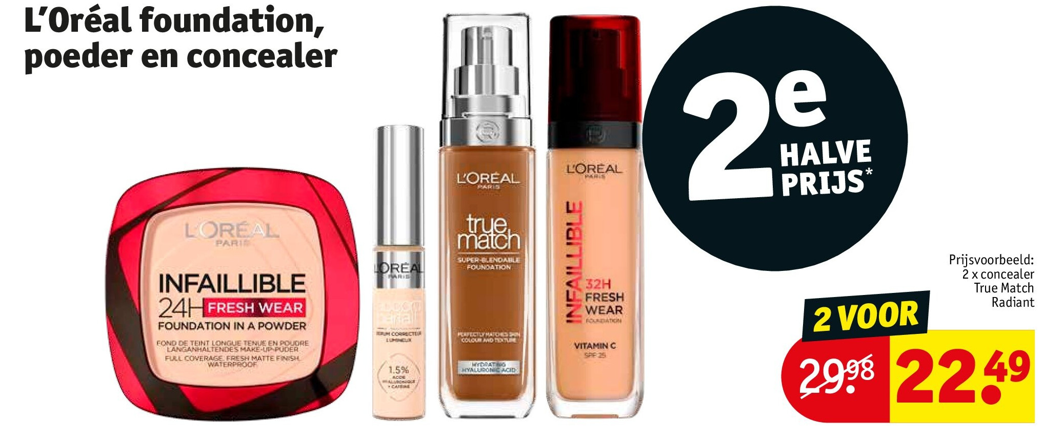 L’Oréal foundation, poeder en concealer