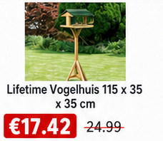 Lifetime Vogelhuis 115 x 35 x 35 cm