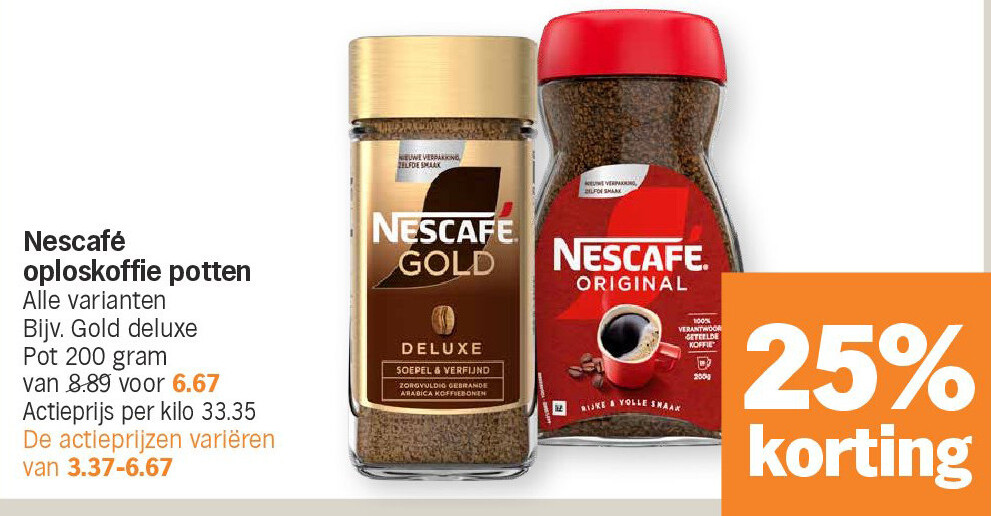 Nescafé oploskoffie potten