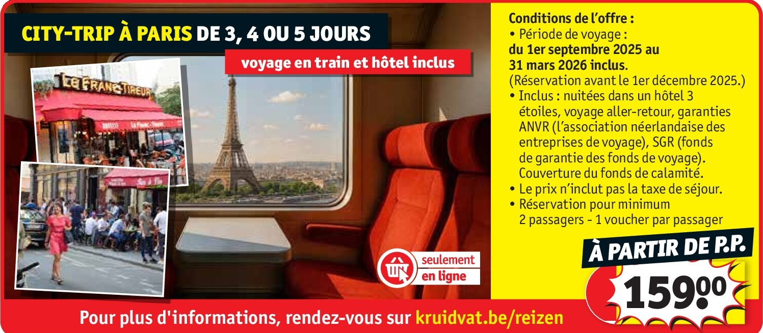 CITY-TRIP À PARIS DE 3, 4 OU 5 JOURS