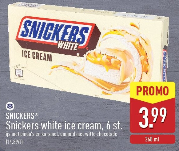 Snickers white ice cream, 6st.