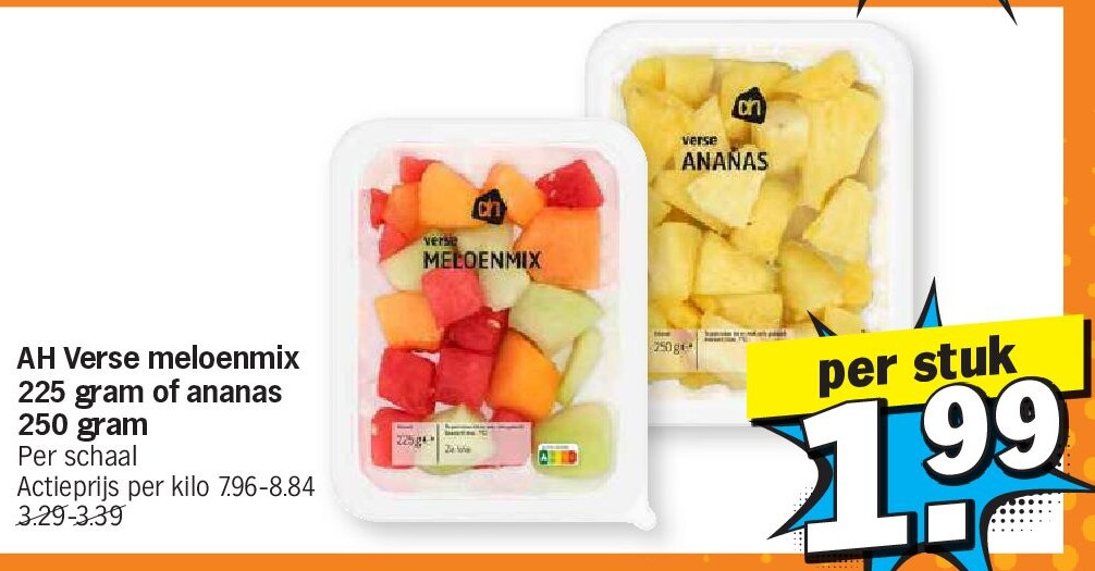 AH Verse meloenmix 225 gram of ananas 250 gram