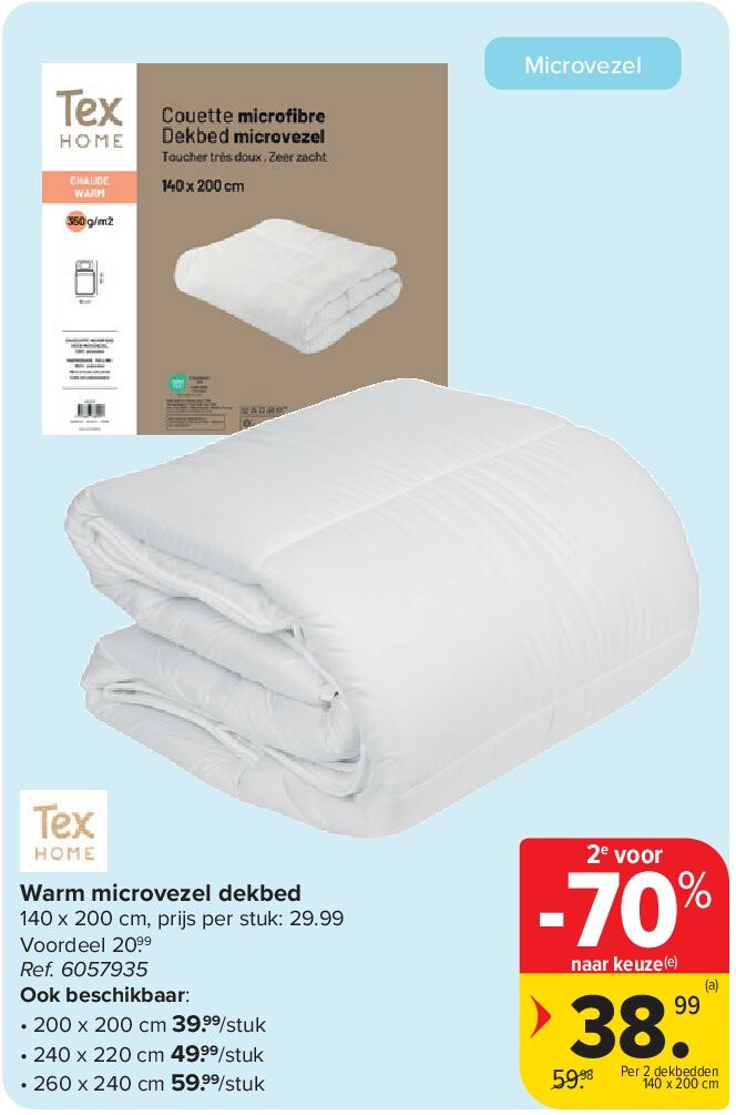Warm microvezel dekbed