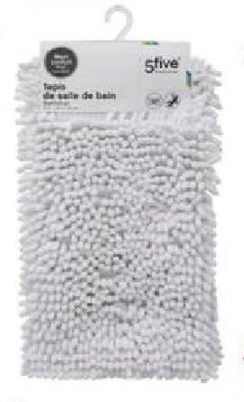 Badmat chenille 50x80 cm wit