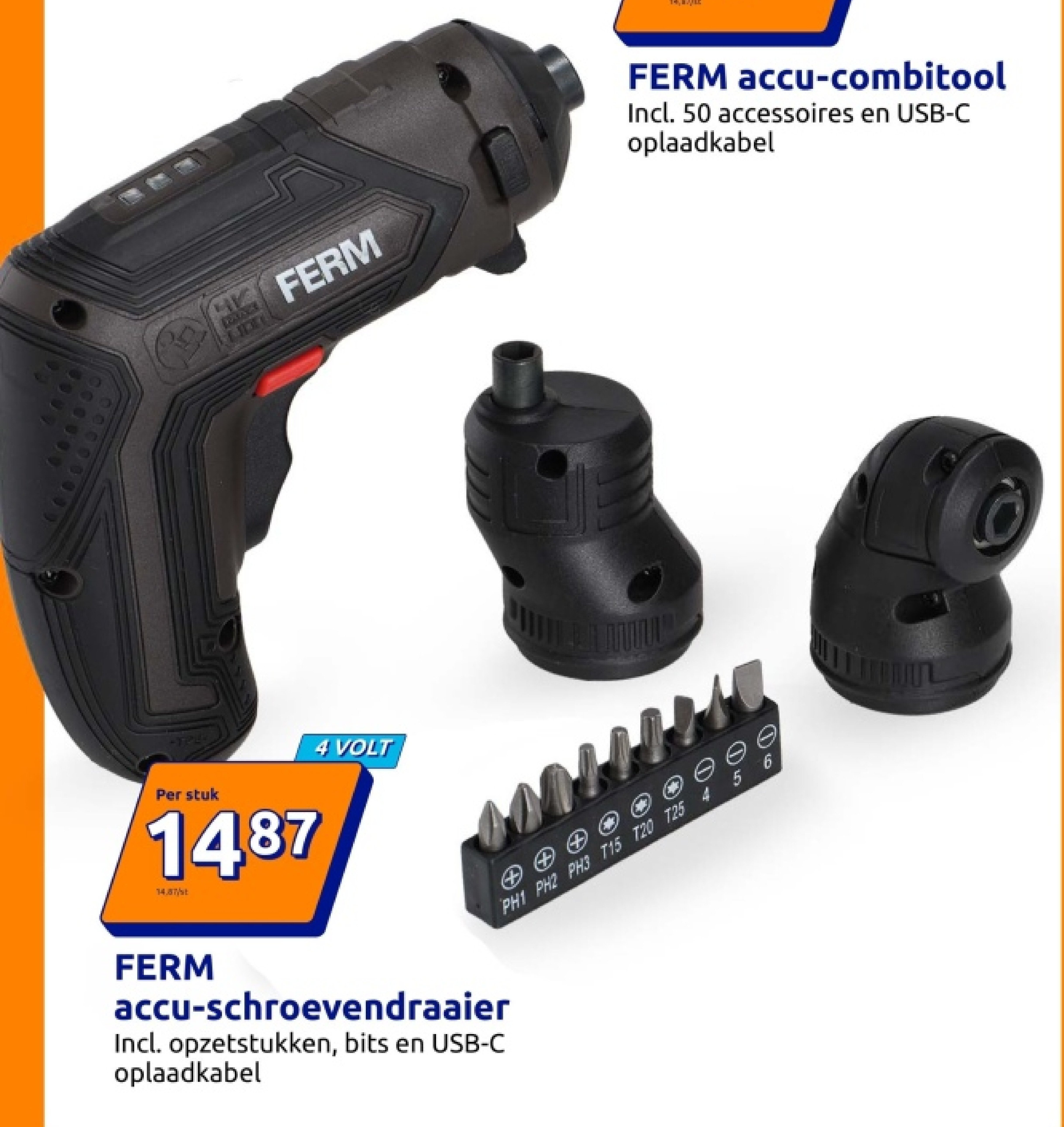 FERM 4 VOLT accu-schroevendraaier