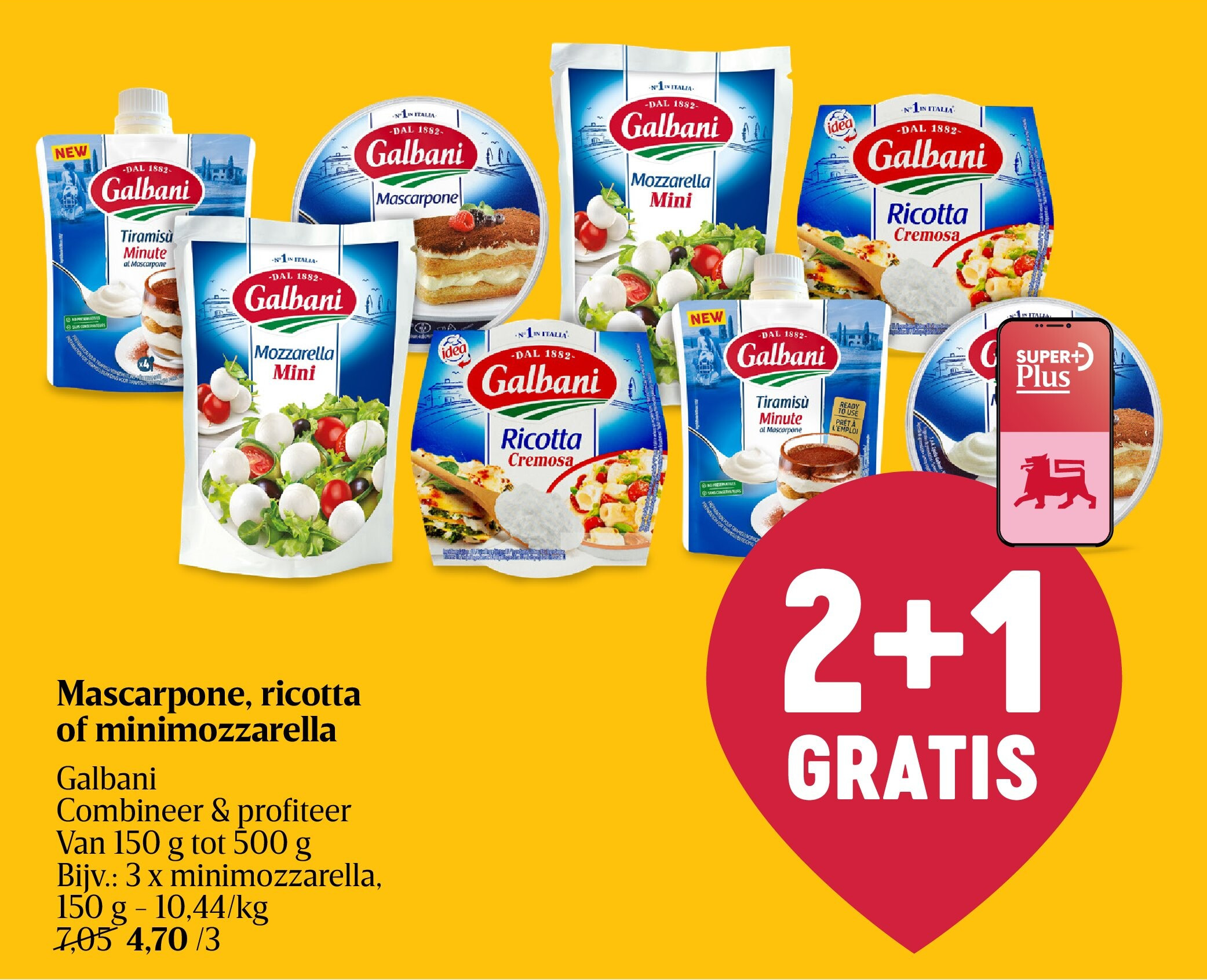 Mascarpone, ricotta of minimozzarella