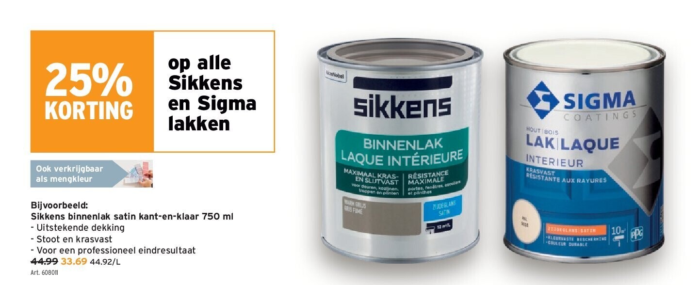Sikkens binnenlak satin kant-en-klaar 750 ml