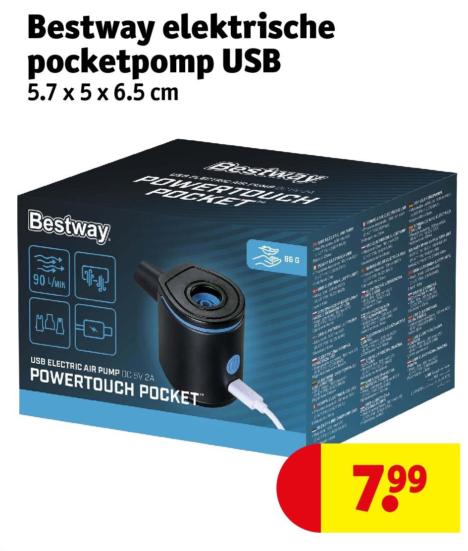 Bestway elektrische pocketpomp USB
