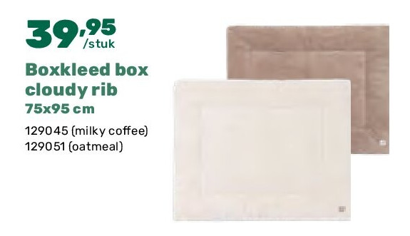 Boxkleed box cloudy rib 75x95 cm
