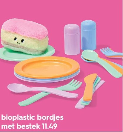 bioplastic bordjes met bestek