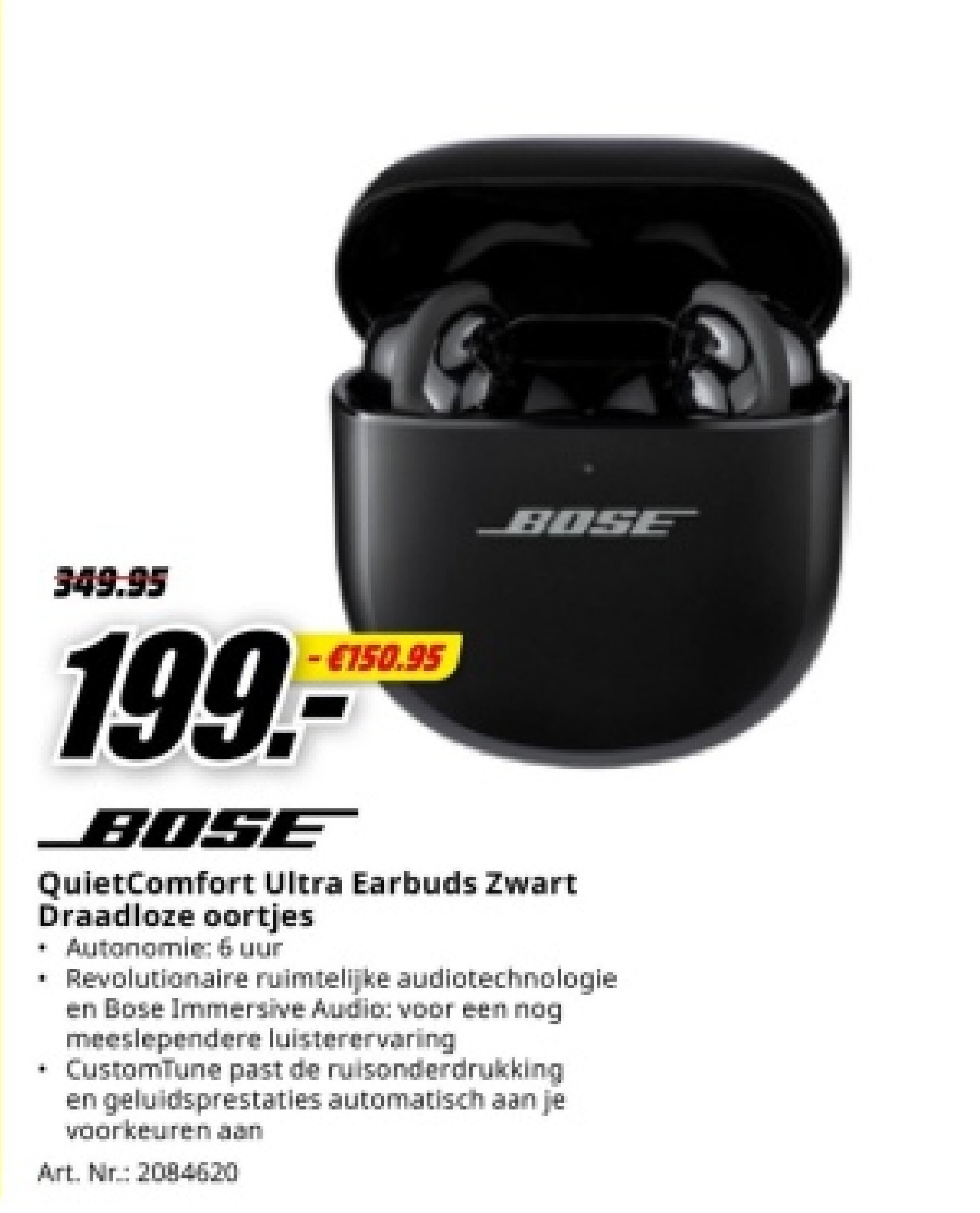 BOSE QuietComfort Ultra Earbuds Zwart Draadloze oortjes