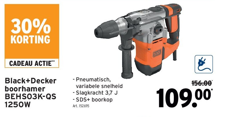 Black+Decker boorhamer BEHS03K-QS 1250W