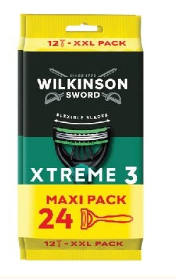 Rasoirs jetables homme Xtreme 3 Wilkinson, lot de 24