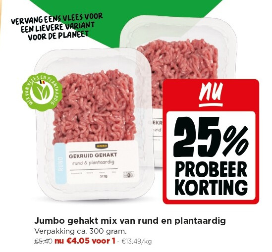 Jumbo gehakt mix van rund en plantaardig