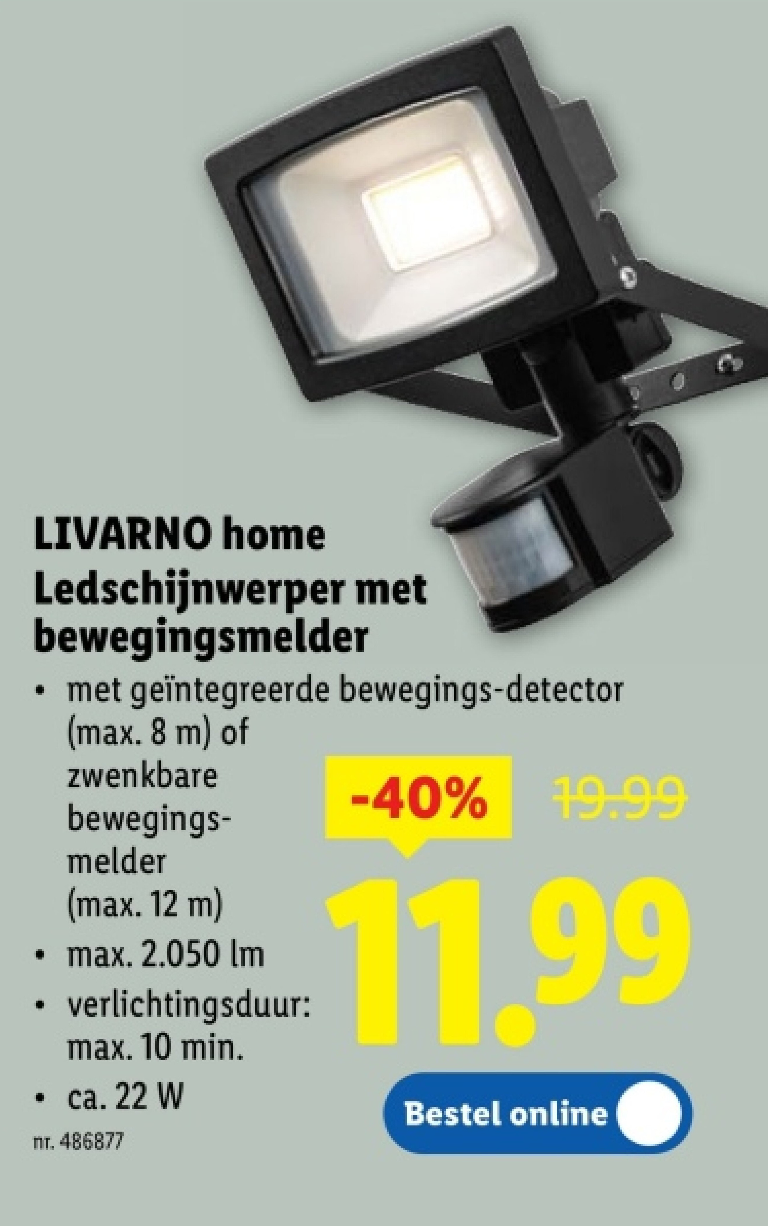 Ledschijnwerper met bewegingsmelder