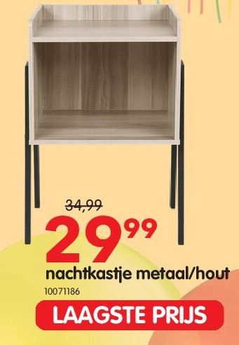 nachtkastje metaal/hout