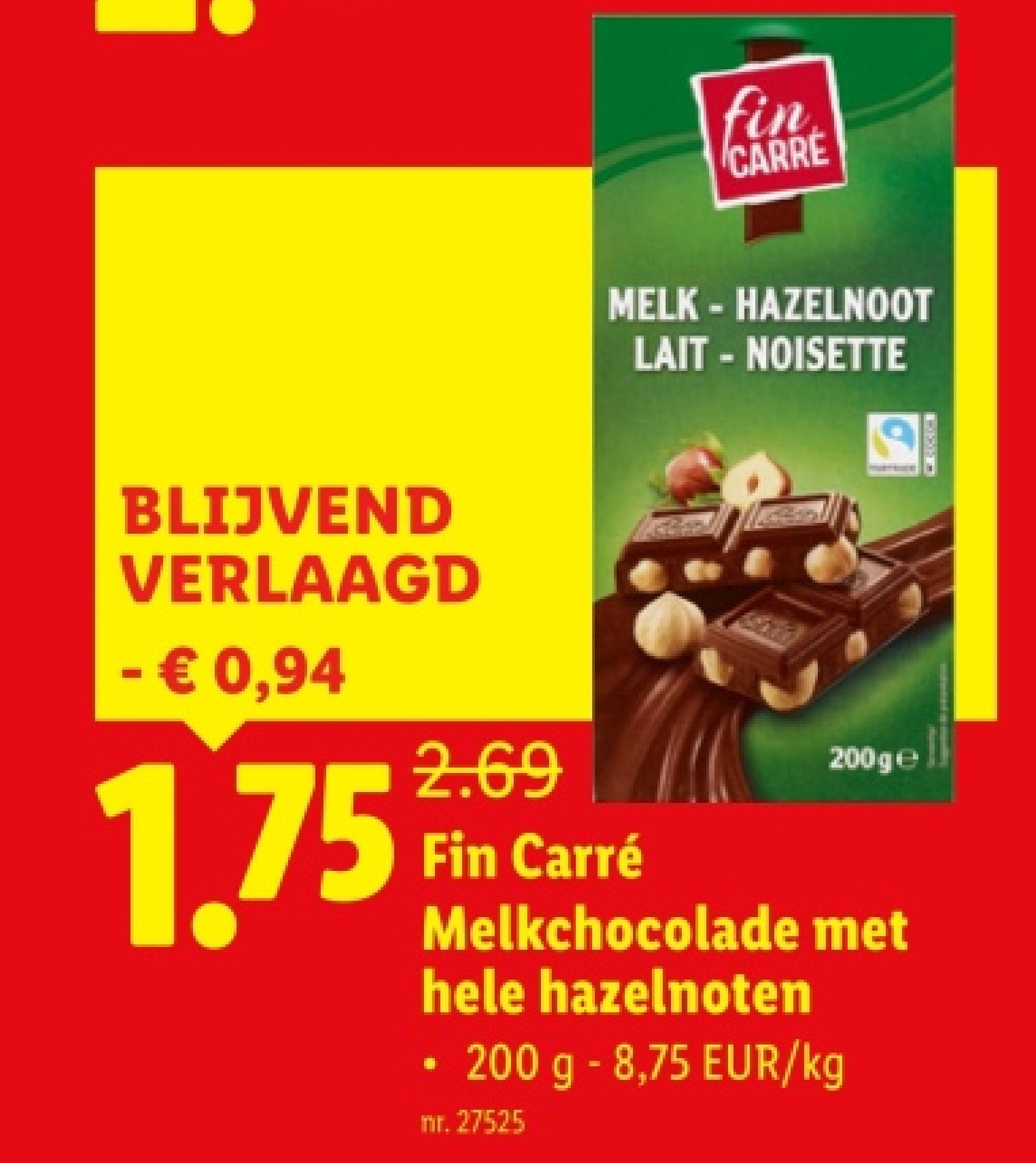 Melkchocolade met hele hazelnoten