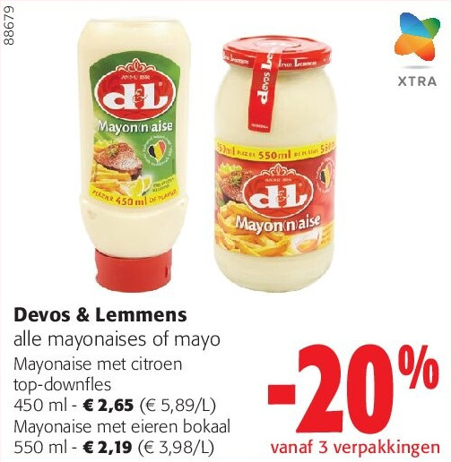 Devos & Lemmens Mayonaise met citroen top-downfles 450 ml