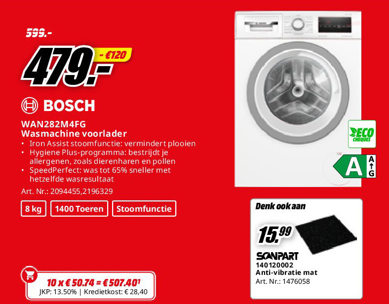 Bosch WAN282M4FG Wasmachine voorlader