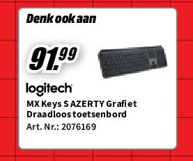 MX Keys S AZERTY Grafiet Draadloos toetsenbord