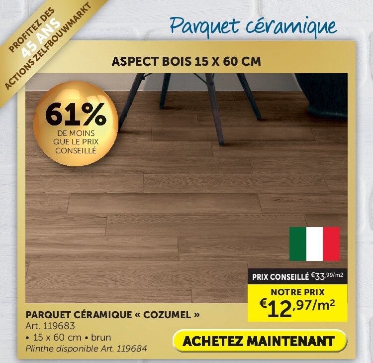 PARQUET CÉRAMIQUE « COZUMEL »