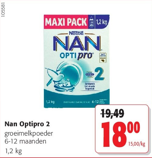 Nan Optipro 2 groeimelkpoeder 6-12 maanden 1,2 kg