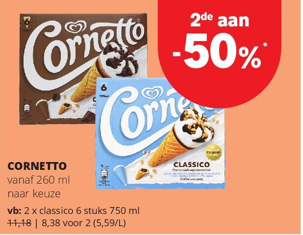 CORNETTO classico 6 stuks 750 ml