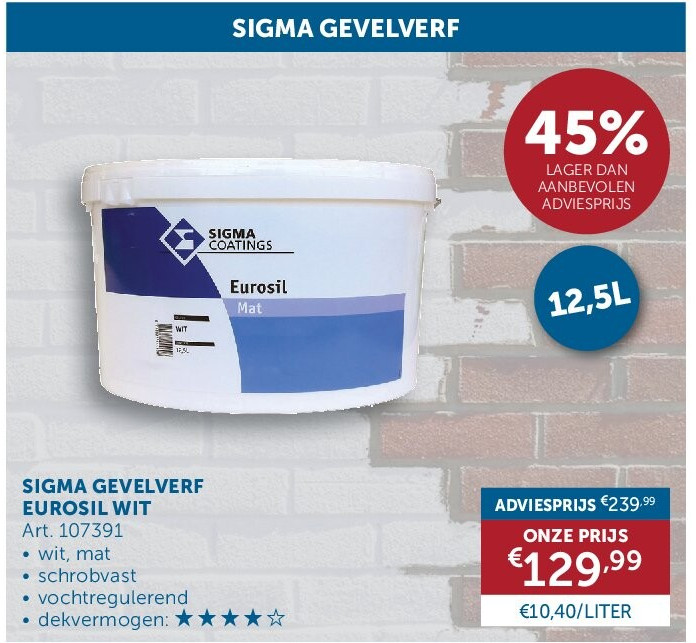 SIGMA GEVELVERF EUROSIL WIT