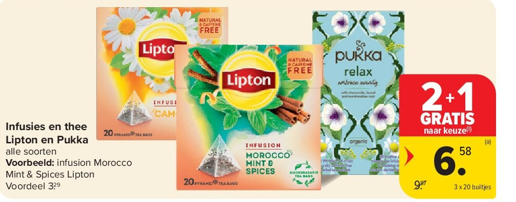 Infusies en thee Lipton en Pukka
