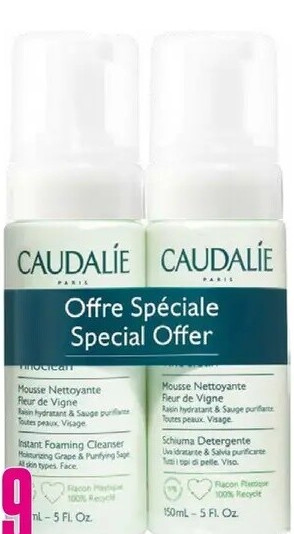 CAUDALIE VINOCLEAN REINIGENDE MOUSSE FLEUR DE VIGNE 2X120 ML