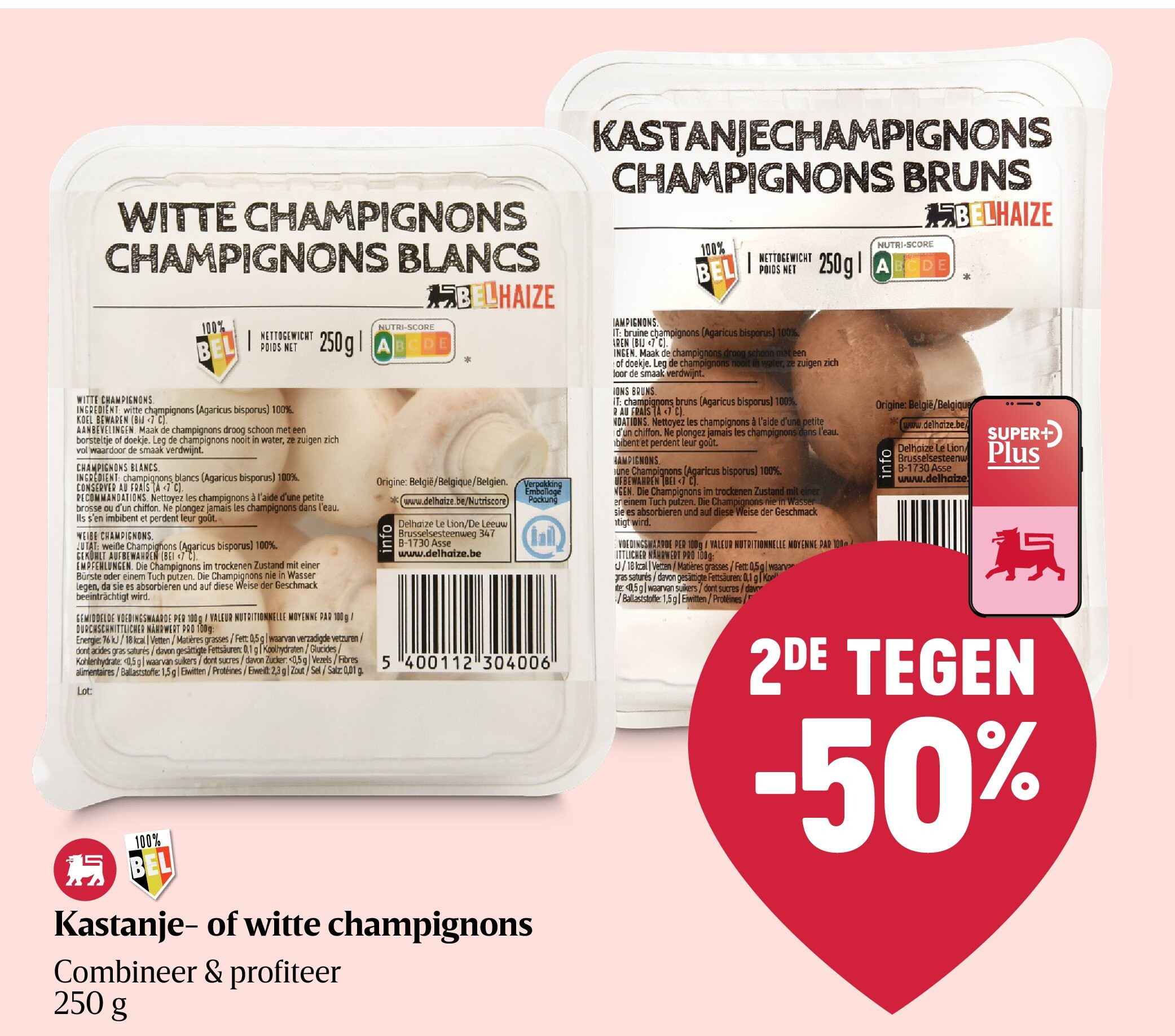 Kastanje- of witte champignons
