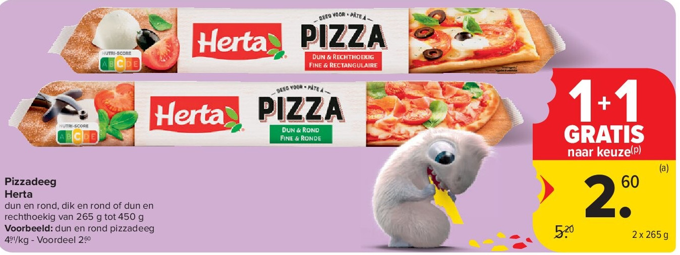 Pizzadeeg Herta