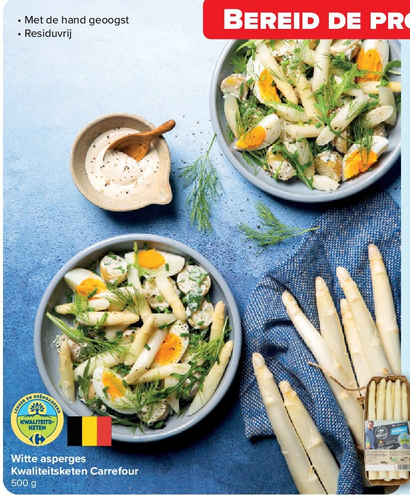 Witte asperges Kwaliteitsketen Carrefour