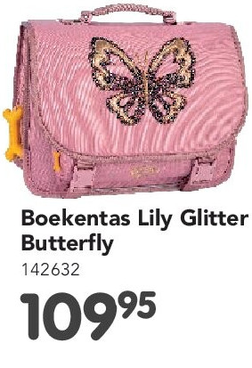 Boekentas Lily Glitter Butterfly 142632