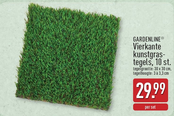 Vierkante kunstgras tegels, 10st.