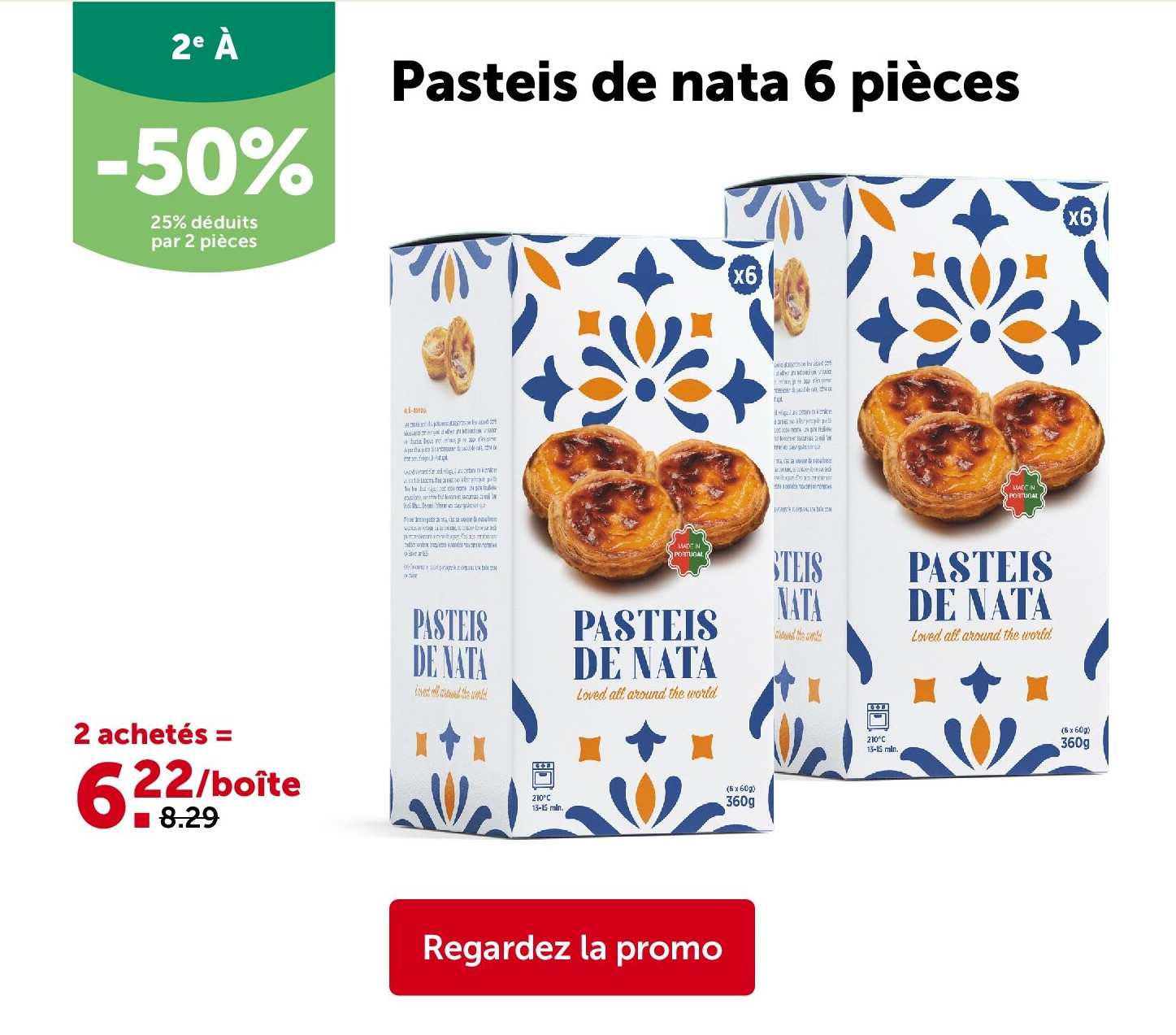 Pasteis de nata 6 pièces