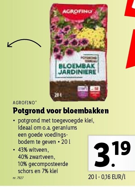 Potgrond voor bloembakken