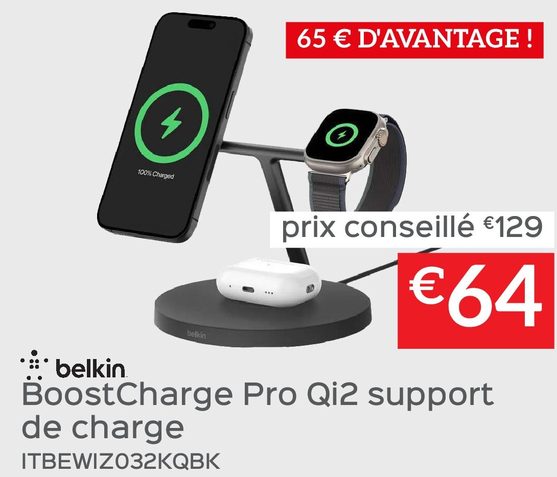 BoostCharge Pro Qi2 support de charge