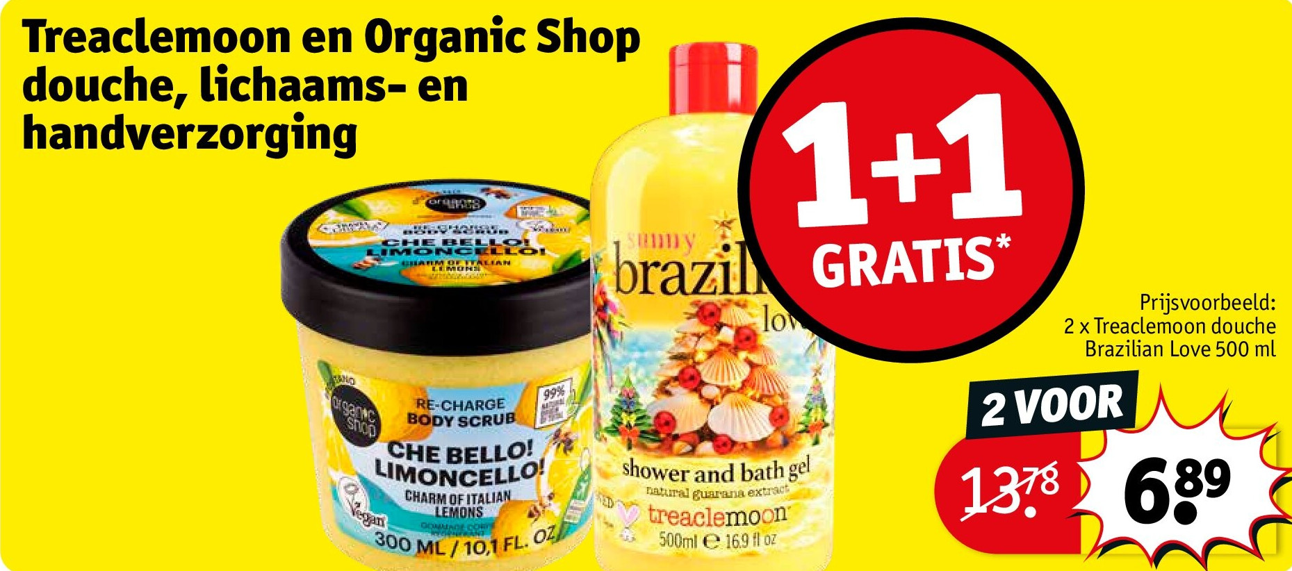 Treaclemoon en Organic Shop douche, lichaams- en handverzorging
