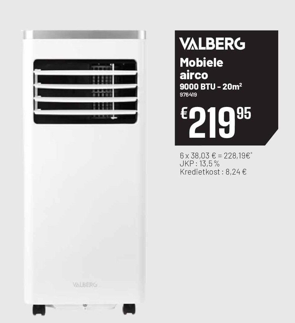 Mobiele airco 9000 BTU - 20m2