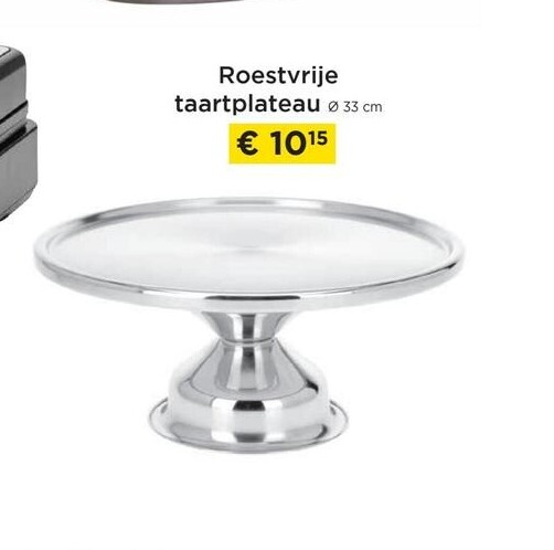 Roestvrije taartplateau 33 cm